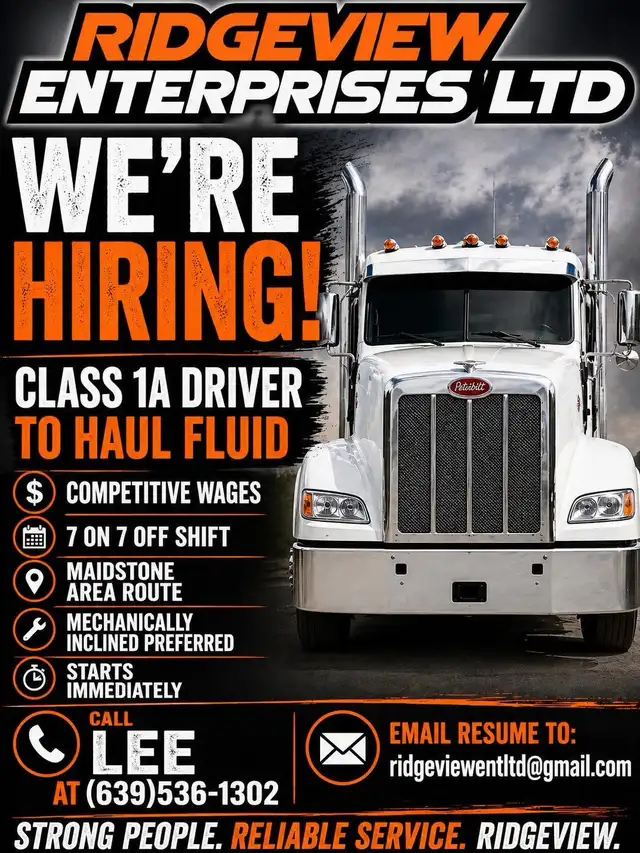 CLASS 1A Fluid Hauler - Maidstone Area