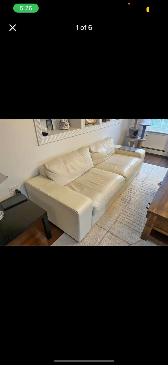 Beautiful Leather Couch (Free Delivery) - Photo 4