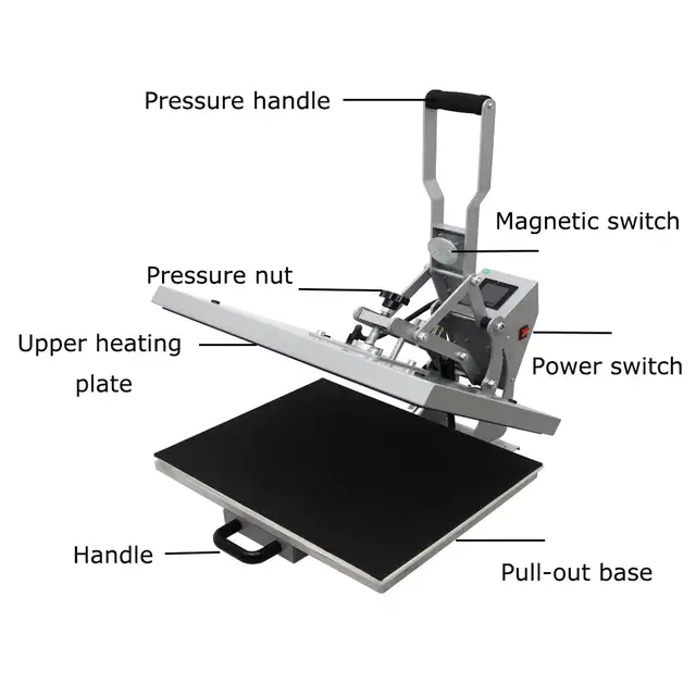 110V 15in Drawer Design Semi-Auto Heat Press Machine Flat 110233 - Photo 9