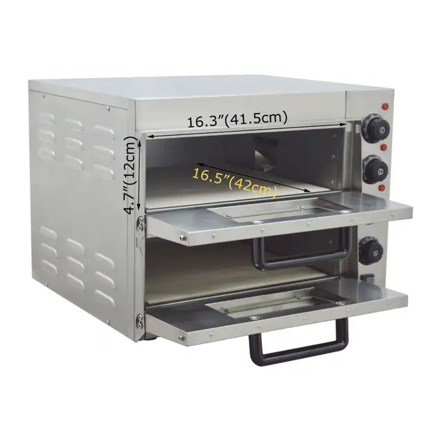 16''Commercial Double-decker Pizza Electric Oven 220V 3KW 056874 - Photo 5