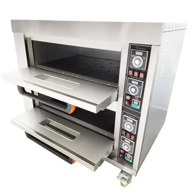 Commercial Movable Double Pizza Oven 4 Baking Sheets 220V 056986 - Photo 3
