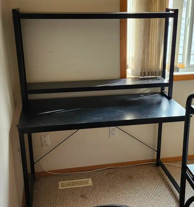 Excellent condition black metal desk for sale!