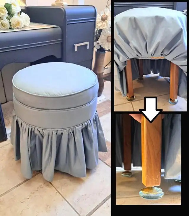 MAKEUP VANITY, MIRROR & STOOL - Photo 6