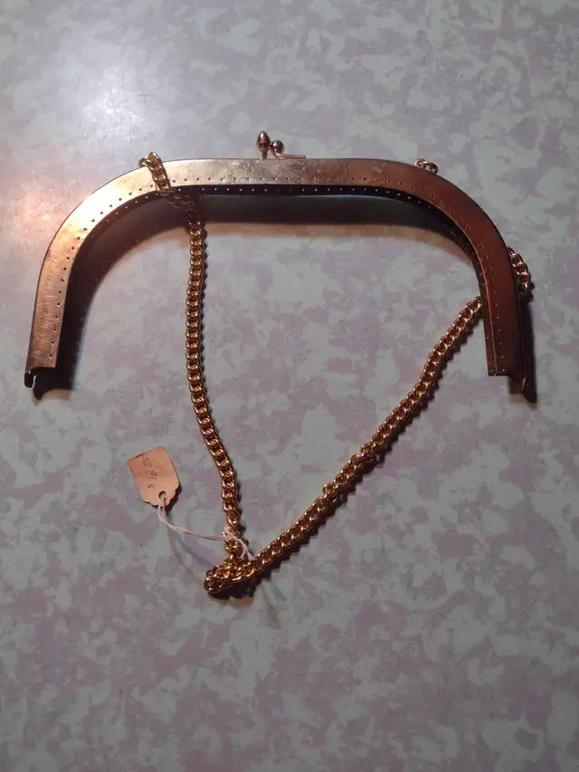 6 metal purse handles with chains new old stock - Photo 4