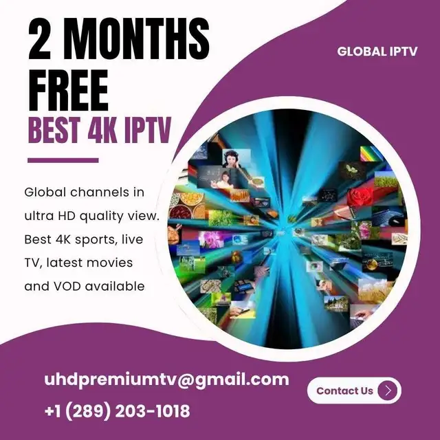 2 months free! Latest 4K I.P.T.V