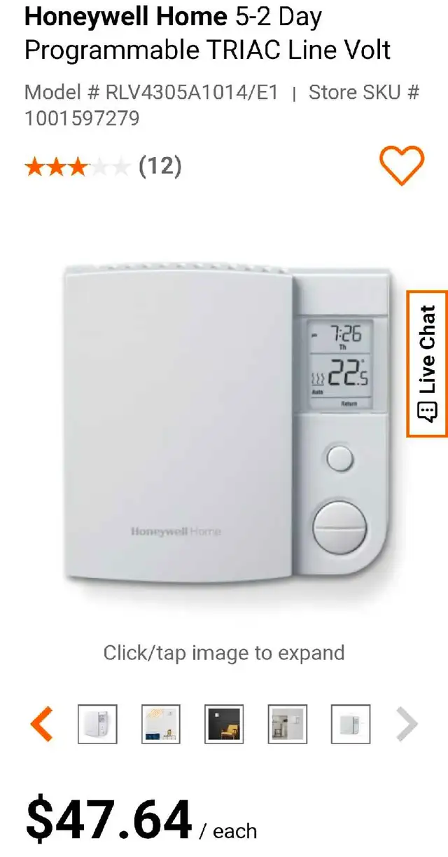 Honeywell Home 5-2 Day Programmable TRIAC Line Volt - Photo 2