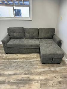 New Sleek Sectional Sofa Bed With USB Charging Port - Grey Sale - Photo 2