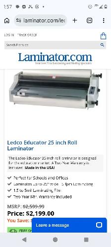 ledco Premiere 25inch thermal laminator - Photo 4