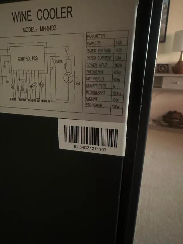 46/54 bottle Eurobid MH54DZ Wine Cooler.Best offer! - Photo 7