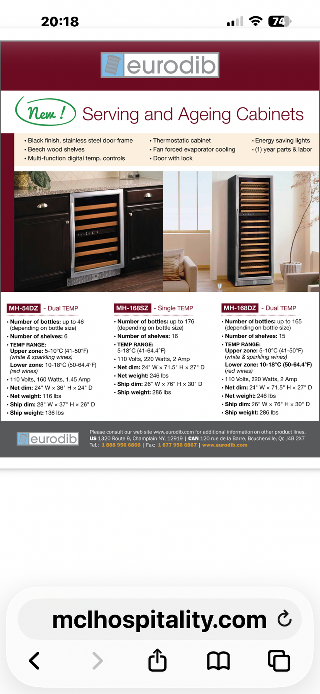 46/54 bottle Eurobid MH54DZ Wine Cooler.Best offer! - Photo 8