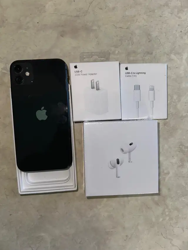 IPHONE 11 64GB 100% batt Airpods Pkg/Delivery