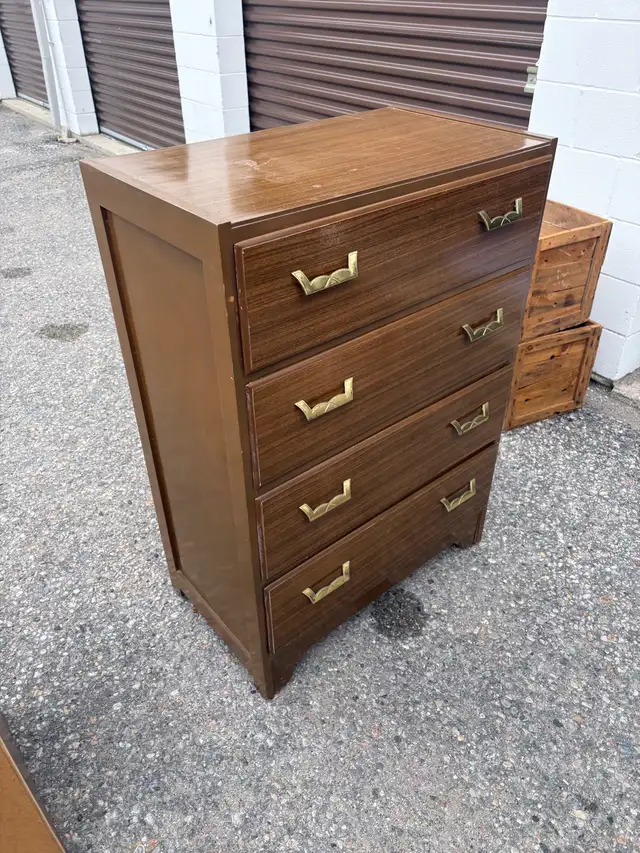 Free delivery used vintage Brown 4-Drawer Dresser - Photo 4