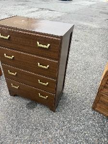 Free delivery used vintage Brown 4-Drawer Dresser - Photo 6