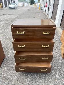 Free delivery used vintage Brown 4-Drawer Dresser - Photo 7