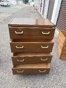 Free delivery used vintage Brown 4-Drawer Dresser - Photo 8
