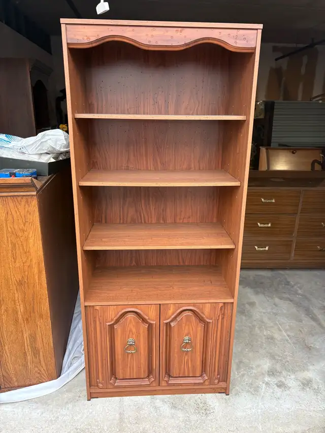 Free delivery used Wooden Bookcase with Cabinet