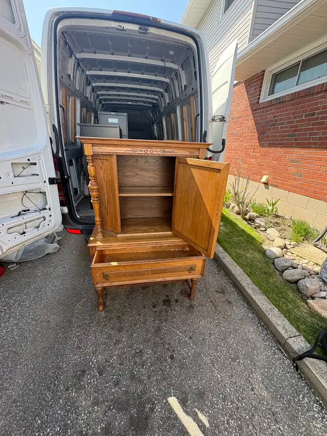Free delivery Antique Oak Cabinet with Drawer - Photo 6