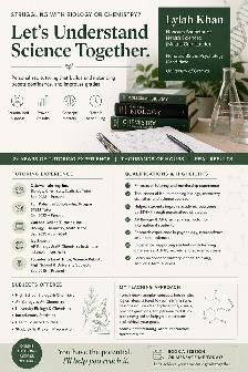 BIOLOGY & CHEMISTRY TUTORING High School • AP • University Level