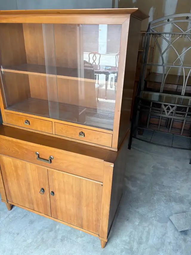 Free delivery antique Vintage Wooden China Cabinet (1950-1960)