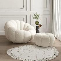 Brand New Pumpkin Swivel Accent Chair with Ottoman Special $299 - Photo 9