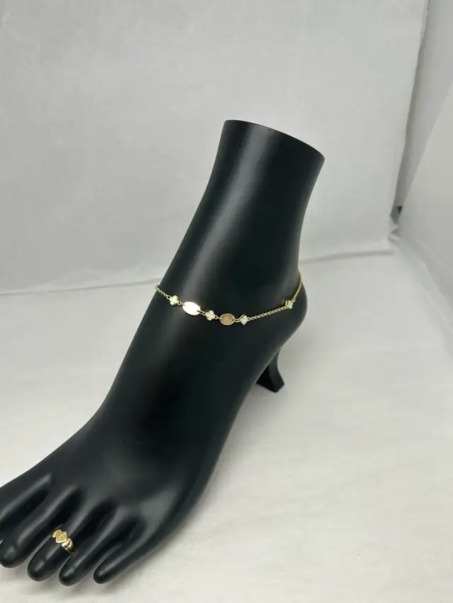 10K Clover Anklet