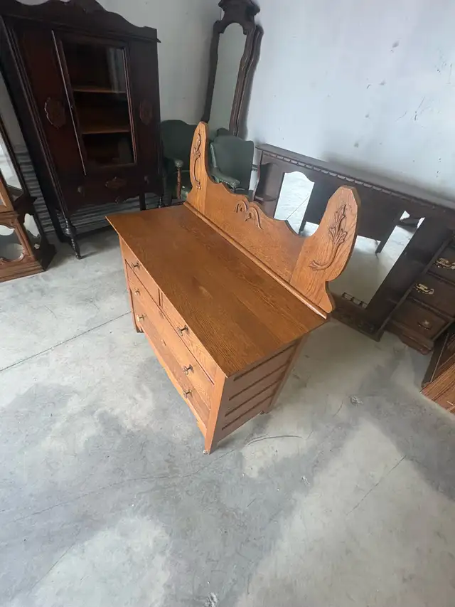 Free delivery used Antique Oak Dresser - Photo 6