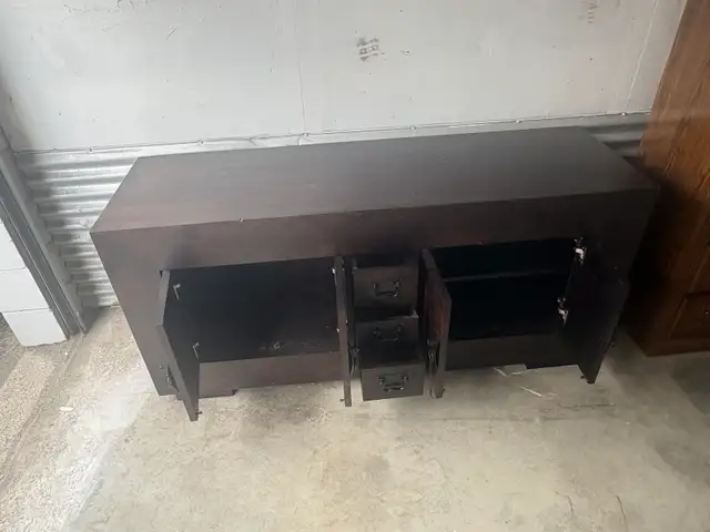 Free delivery used Dark Wood Sideboard Cabinet with Drawers - Photo 8