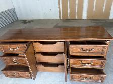 Free delivery used Vintage Wood Dresser with 9 Drawers - Photo 6
