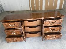 Free delivery used Vintage Wood Dresser with 9 Drawers - Photo 7