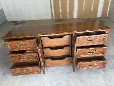 Free delivery used Vintage Wood Dresser with 9 Drawers - Photo 9