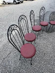 Free delivery used Set of 6 Vintage Wrought Iron Chairs - Photo 6
