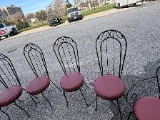 Free delivery used Set of 6 Vintage Wrought Iron Chairs - Photo 8