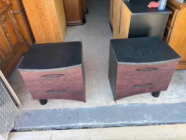 Free delivery used Pair of 2-Drawer Nightstands - Photo 5