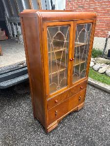 Free delivery antique Vintage Wooden Display Cabinet - Photo 2
