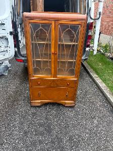 Free delivery antique Vintage Wooden Display Cabinet - Photo 3