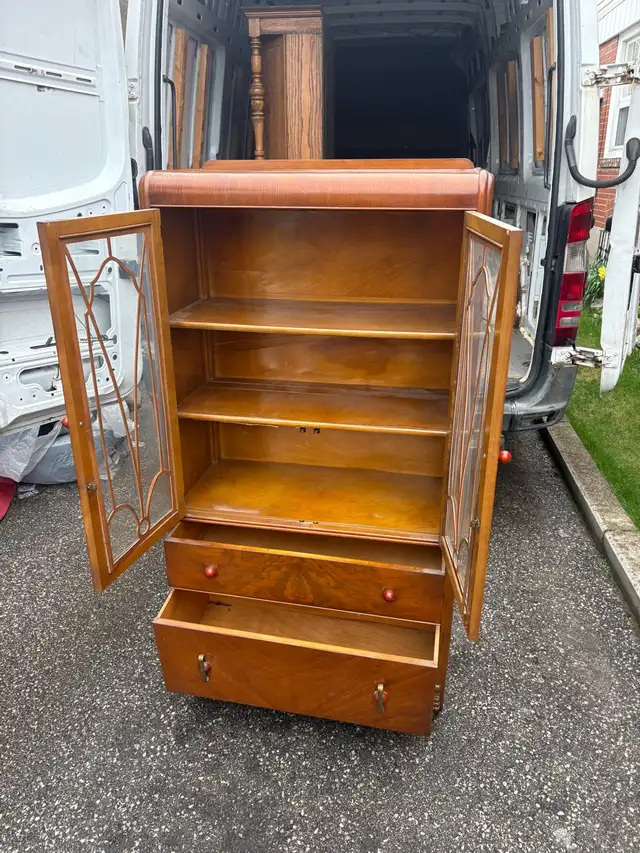 Free delivery antique Vintage Wooden Display Cabinet - Photo 8