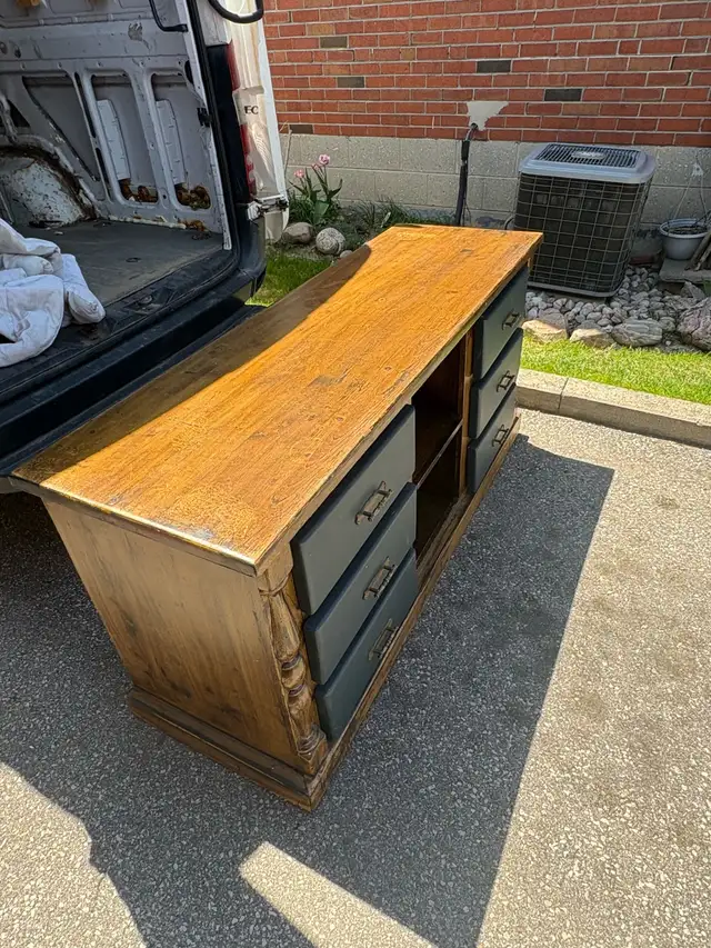 Free delivery Wooden dresser Solid Oak with 6 drawers - Photo 5