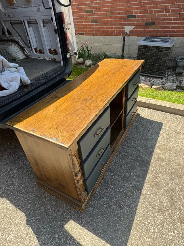 Free delivery Wooden dresser Solid Oak with 6 drawers - Photo 6