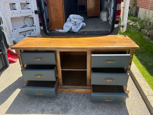 Free delivery Wooden dresser Solid Oak with 6 drawers - Photo 10