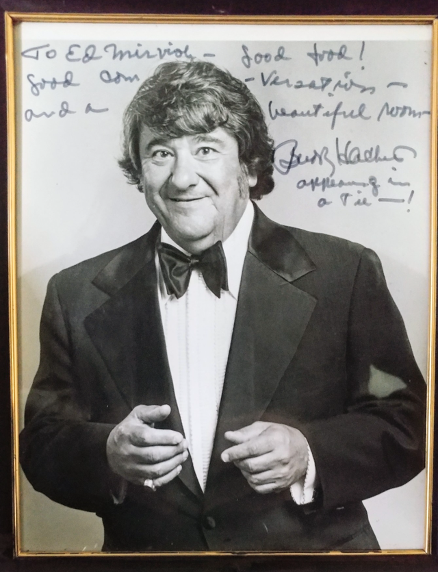 BUDDY HACKETT 1970s Signed Photo HOLLYWOOD Memorabilia HONEST ED