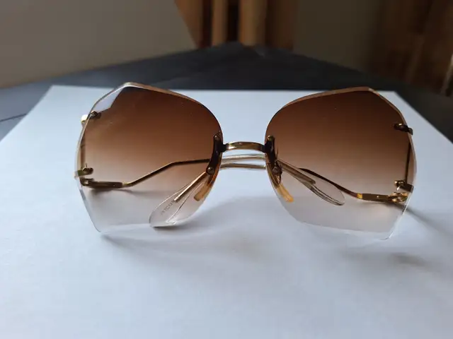 Women’s Brown and Gold Sunglasses - New