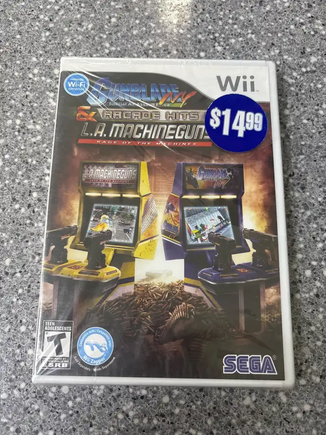 Wii Gunblade NY & LA Machineguns Arcade Hits Pack Sealed