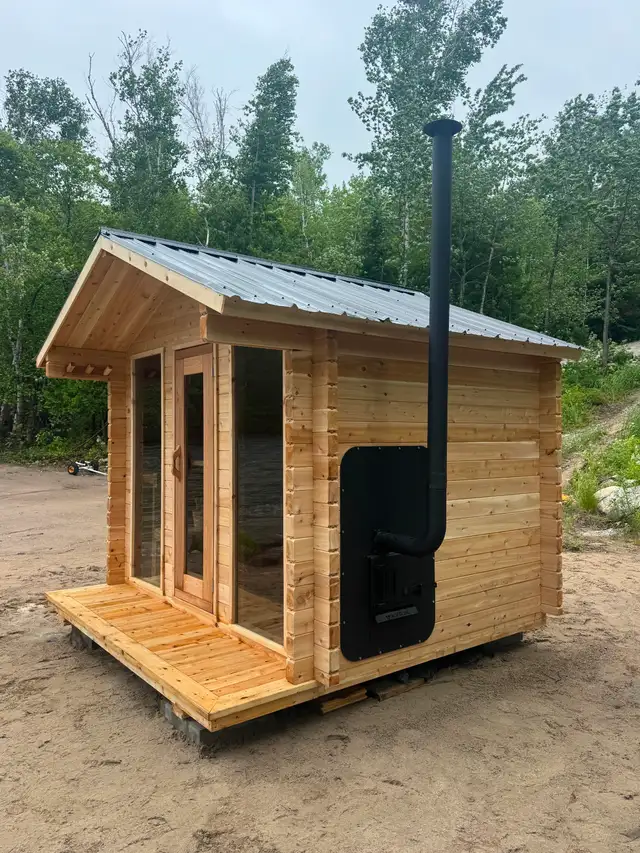 8x10   2’ porch Log Cabin Sauna - Photo 2