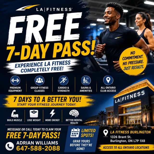 CLAIM YOUR FREE 7-DAY PASS TO LA FITNESS