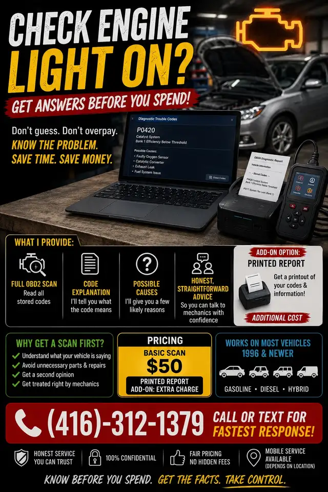 Mobile OBD2 Diagnostic Scanning Service