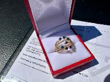 #846 - 14kt Yellow Gold, Sapphire & Diamond Custom Ring SZ 6