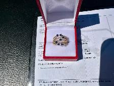 #846 - 14kt Yellow Gold, Sapphire & Diamond Custom Ring SZ 6 - Photo 2