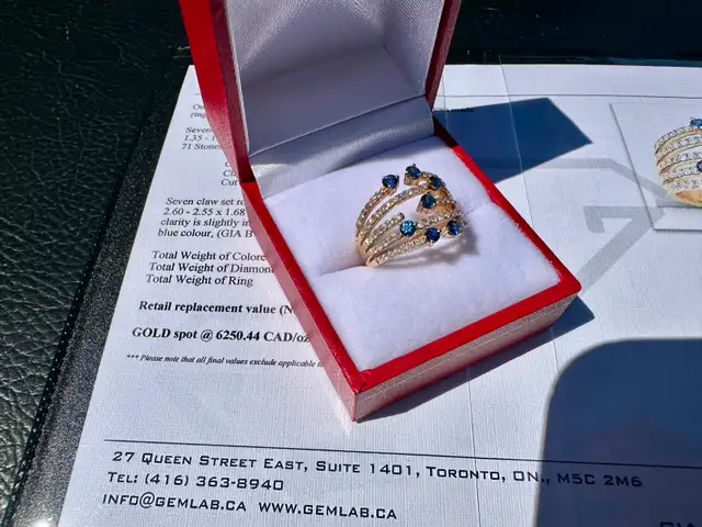 #846 - 14kt Yellow Gold, Sapphire & Diamond Custom Ring SZ 6 - Photo 5