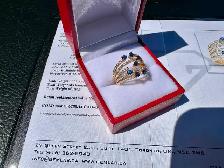 #846 - 14kt Yellow Gold, Sapphire & Diamond Custom Ring SZ 6 - Photo 5