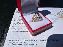 #846 - 14kt Yellow Gold, Sapphire & Diamond Custom Ring SZ 6 - Photo 6